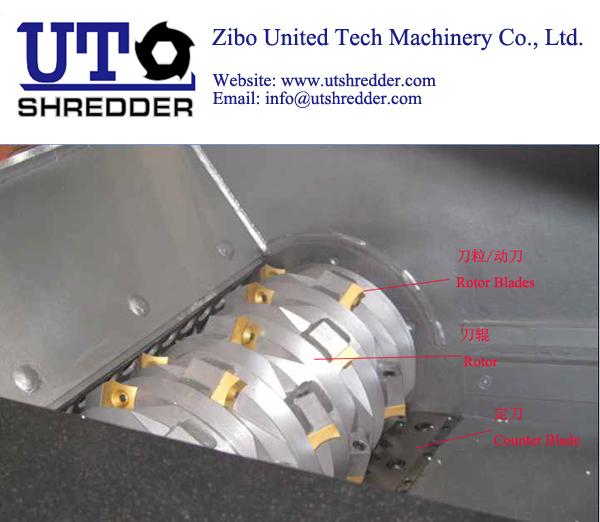 Single Shaft Crusher S3080 automatic Plastic, tire, wood, metal, cable shredding