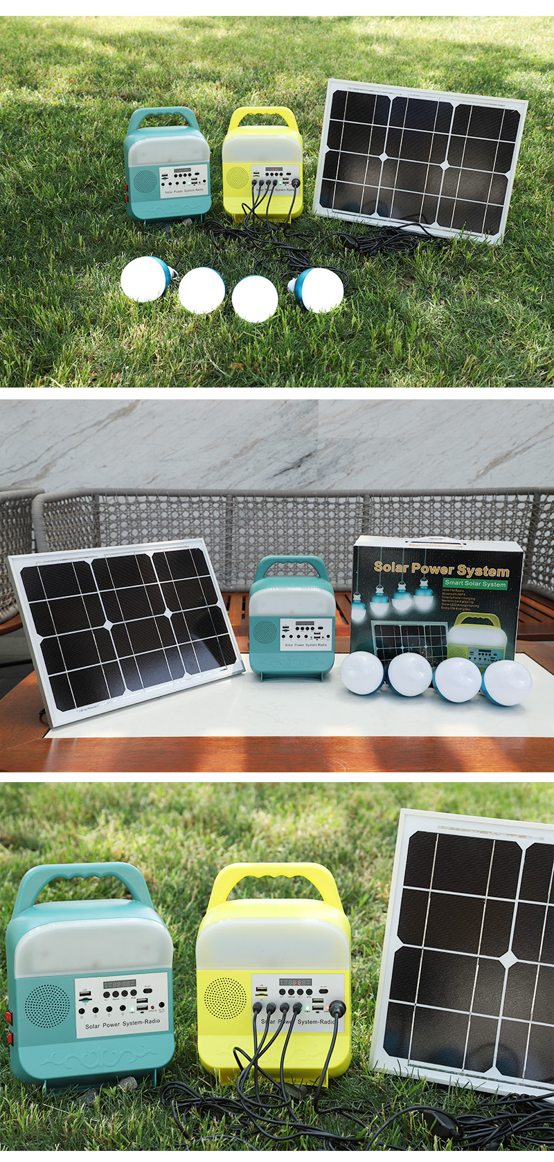MultiFunction Solar Lighting Kits Energy Systems With Radio Torch Light