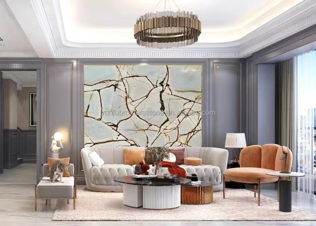 Blue Roma Quartzite Big Slab Suitable for Hotel Interior Wall and Kitchen Countertop