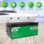 Visench Rechargeable Custom LiFePO4 Battery Pack 24V 200Ah 5120Wh 3000 Cycles