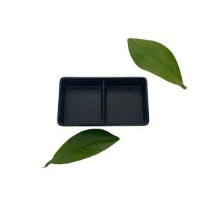 Wholesale Matte Black Camping Melamine Sauce Dish Double Lattice Soy Sauce Dishes FDA from china suppliers