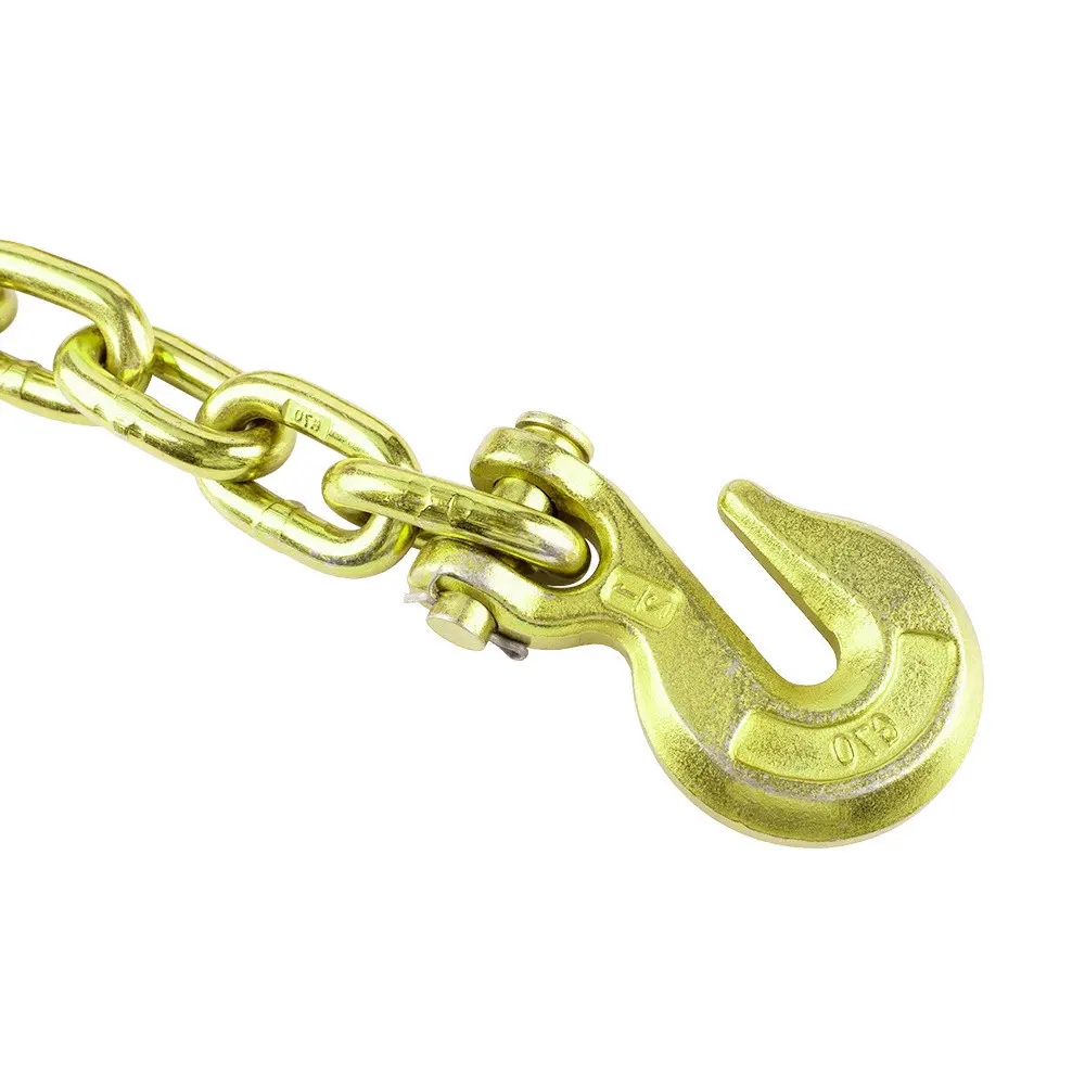 Heavy Duty G70 Transport Galvanized Car Tow Chains with Hooks Test Load 48kN