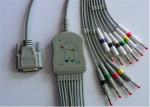 Goldway / Nihon Kohden Ecg Cable , 5.0mm Dia Mindray Ecg Cable Db 15 Pin