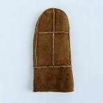 Outdoor Men Waterproof Leather Gloves Sheepskin Double Face Curly Hair Shearling