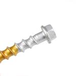 Flat Head Gold Baking Finish 3/8'' x4 Inch Bimetallic Bi Metal Concrete Screw