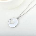 YASVITTI Romantic 925 Sterling Silver Necklace Rhodium Plated Coin Hollow Love