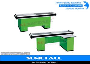 Wholesale Colorful Supermarket Cashier Checkout Counter With Strong Aluminum Alloy Border from china suppliers