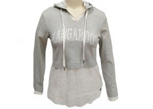 China Lightweight Grey Ladies Zip Up Hoodies , 100% Cotton Womens Zip Up Sweatshirts on sale