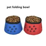 Pet Folding Bowl Oxford Cloth Waterproof Portable Dog Bowl Pet Travel Bowl