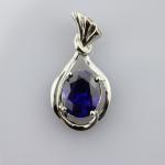 Rose Gold Plated 925 Silver Chain Oval Pink Cubic Zircon Pendant Necklace(P06)