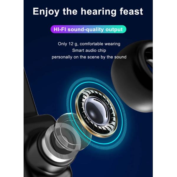 TWS Sport Smart Bracelet 2 In 1 TWS MP3 Ble Band With Earbuds Wristband Health Monitoring