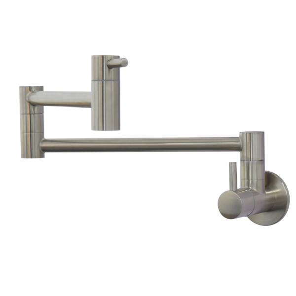 Stainless Steel 304/316 Brushed Wall Mount Pot Filler Fold Swivel Mixer Two