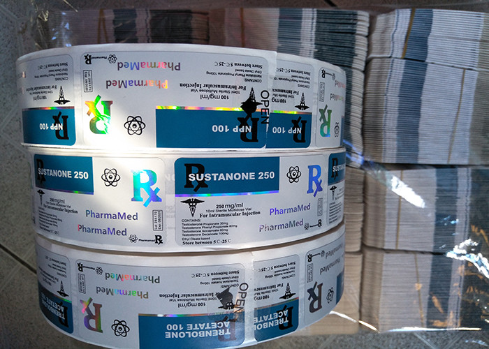 Roll Glossy Holographic Laser Self Adhesive Labels For Vial Injection vial