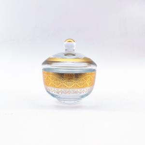 China Home Decorative Glass Candy Bowls Small 10.7cm Height Round Shape on sale