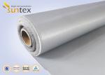 Grey Color Double Sided Silicone Coated Glass Fabric Insulation , Fire Retardant