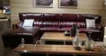 Traditional Design Leather Sectional Furniture / Brown Leather Sectional Couch