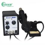 Two In One Hot Air Rework Soldering Station With Brushless Fan Soft Wind Green