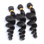 Free Line Part Brazilian 100% Human Hair Extensions / Loose Wave Virgin Hair