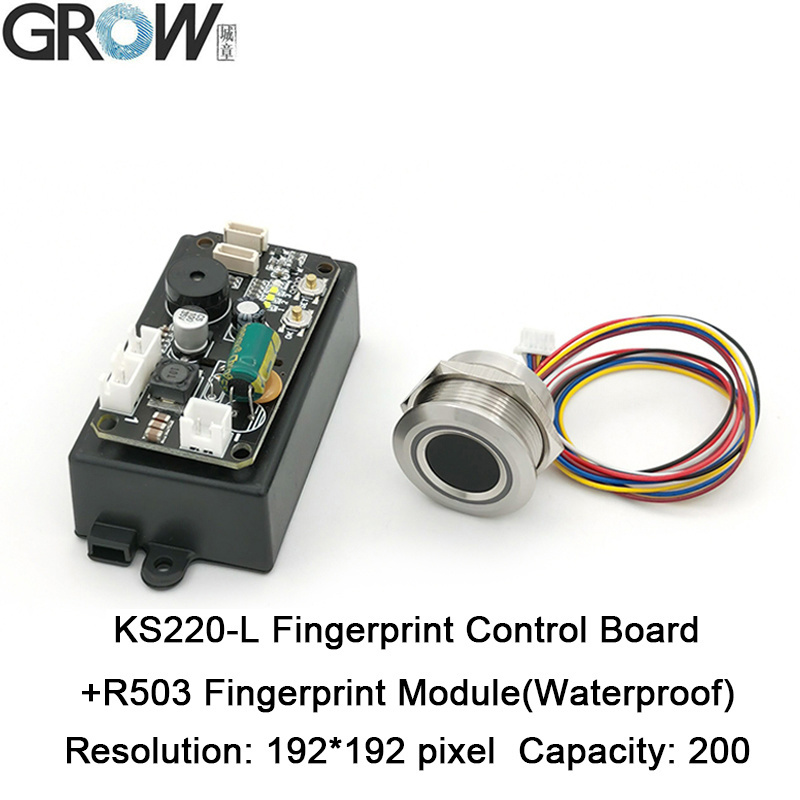 Ks220-L+R503 DC30-75V Fingerprint Control Board 2 Relays Admin/User Funtion Self-Locking/Jog/Ignition Mode