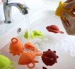 Shiny Colors Rubber Baby Silicone Toys BPA Free For Baby Water Floating