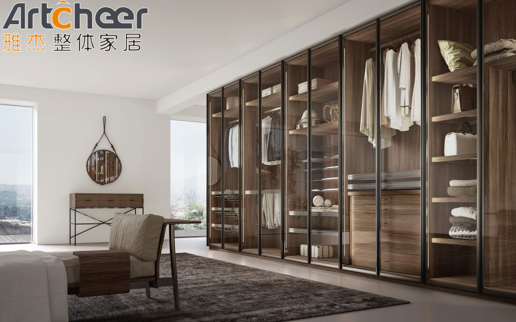 Bedroom Design Walk In Wardrobe Closet With Modern Design And Aluminium Frame Glass Door