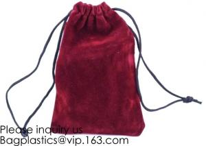 China Trim Velvet Cloth Jewelry Pouches/Drawstring Bag Gift Bags,Wine Red, Blue, Red, Pink, Dark Green,Product Gift Bag PACK on sale