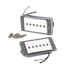 Wholesale Mini Humbucker Pickups Set With Alnico 5 Magnet Silver Color Cloth Covered Output Line from china suppliers