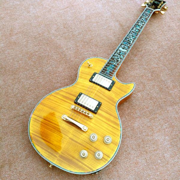Custom LP electric guitar, Abalone Flower inlaid fingerboard electric guitar,