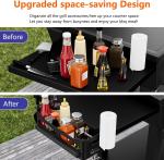 Stainless Steel Grill Accessories Caddy with Paper Towel Holder for Outdoor
