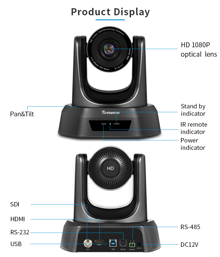 Professional HD 360 PTZ Digital Zoom 20X USB HDMI Live Streaming Video Conferencing Conference Room Camera
