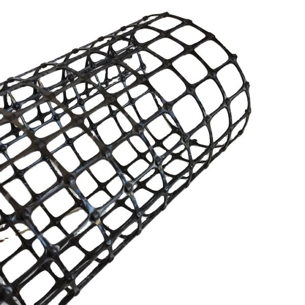 Black PP Biaxial Geogrid 4040 for Road Reinforcement Mesh Size 12.7*12.7mm