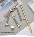 Golden Zinc Alloy Furniture Drawer Handle Pulls Single Hole