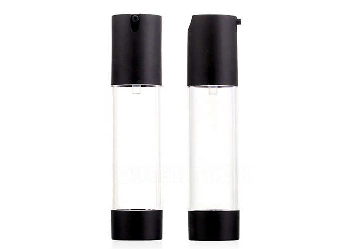 Empty Portable Refillable Airless Cosmetic Bottles 15ml 30ml 50ml Round Shape