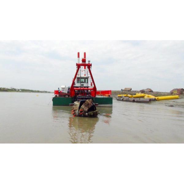 50kw Generator Set CSD500 450mm Marine Cutterhead Suction Sand Dredger With Spud Carriage And Anchoring Booms