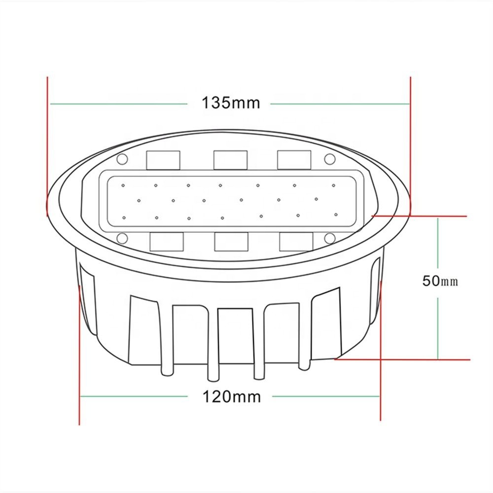 Aluminum Solar Powered LED Ground Lights 6 LEDs Type For Airport Runway Edge