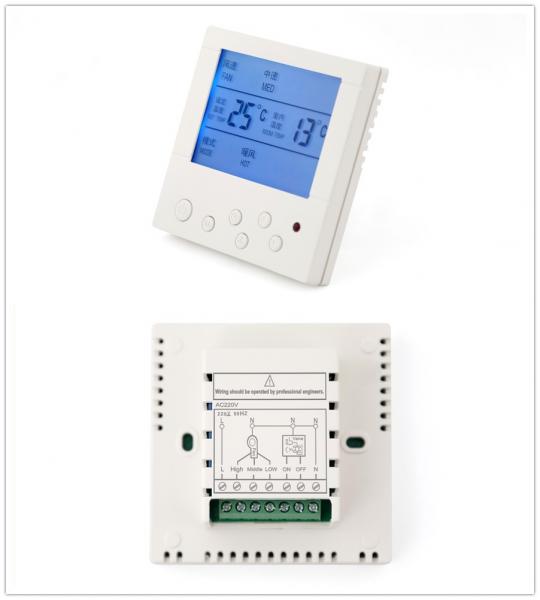 Wall - Mounted Digital LCD Display 230V FCU Thermostat For Office Save Energy