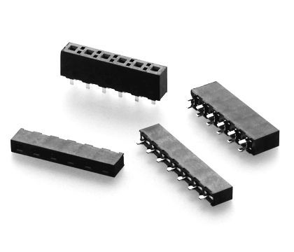 PA6T Female Header Connector H8.89 Single Row Dip Type Tin Gold Plated LCP