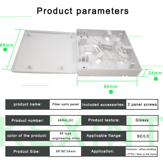 Indoor dustproof Flame Retardant Fiber Optic Distribution Box Multi Functional FTTH 86 ABS