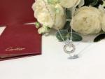 Long Double Ring Pendant Sterling Silver Necklace Charm For Women 18inch