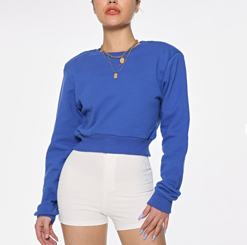 Graphic Crewneck Sweatshirt Cotton Plain Oversized Graphic Sweatshirt For Women