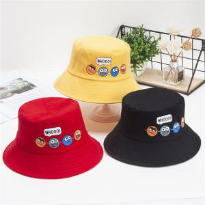 Wholesale Cartoon Cute Boy Girl Cotton Bucket Hats Wide Brim Sun Protection Beach Hats from china suppliers