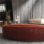 Velvet Fabric Luxury Living Room Furniture Sets Sofa Brown Red Italian Style