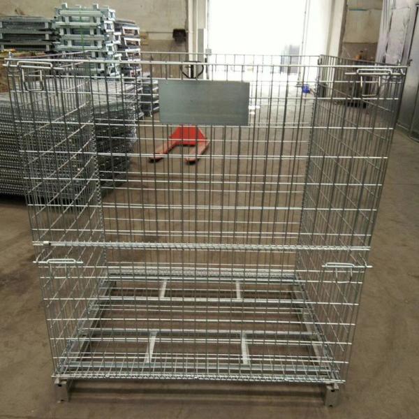 Storage Wire Mesh Cage / Foldable Wire Mesh Container 800kg-1500kg