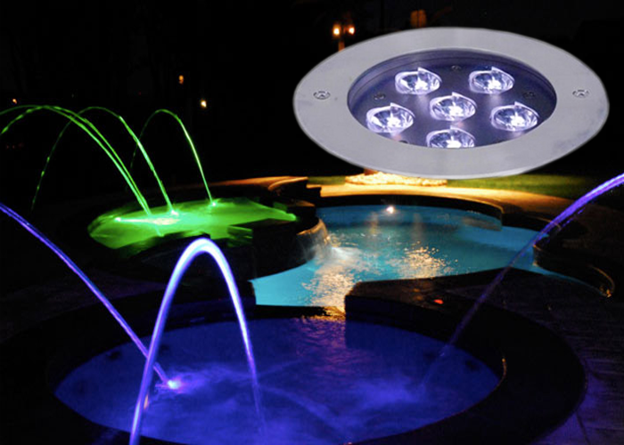 High Brightness IP68 Waterproof 6*3W Underwater LED Lights for pool or pond