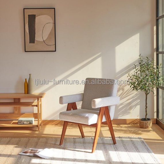 Removable Cover Livingroom Chair Fabric Coffee Shop Upholstered Armchair Wooden Frame Dining Chair Cafe Chair Sofa Chair