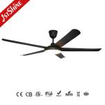 62 Inch Black Plastic Modern LED Ceiling Fan Blade Dc Motor 3 Color 52.4W