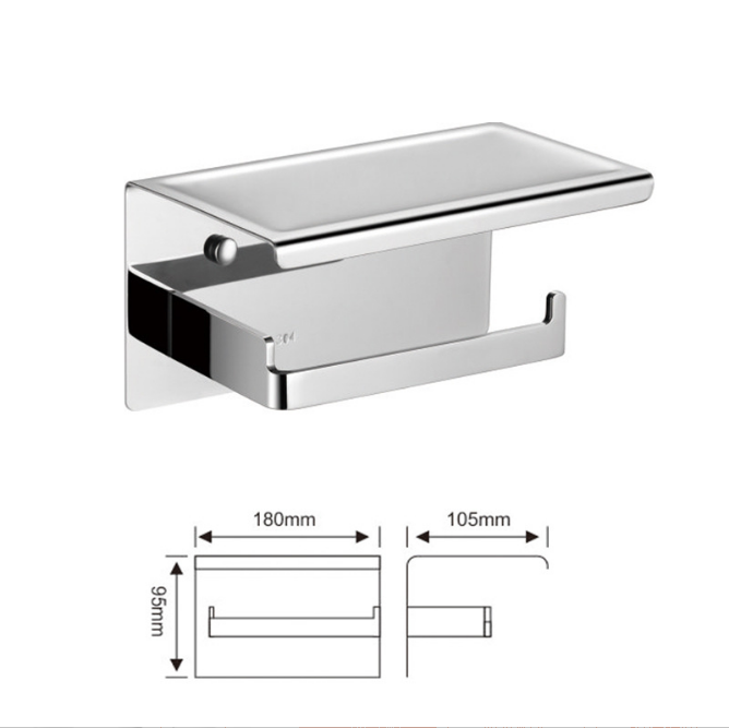 Wall Mounted Bathroom Paper Holder Metal Construction Black/Gunmetal/Polished/Brushed