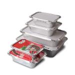 190*110*45MM Food Packaging Pan Food 500ML Box Trays With Lid Aluminium