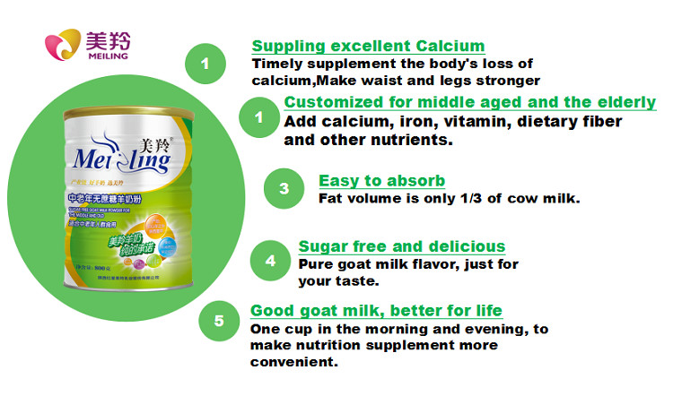 Protein Rich Goat Elderly Milk Powder No Sugar Tin Packaging