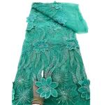 ladies dress 2023 heavy Handmade embroidery beaded bridal lace fabric white